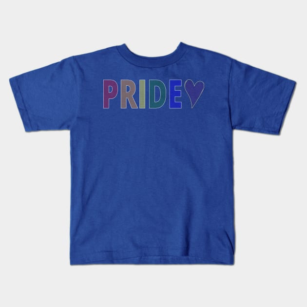 LBGT Ally Pride Rainbow Heart LBGTQ text in text graphic Kids T-Shirt by Surfer Dave Designs